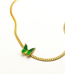 COLOR BUTTERFLY NECKLACE グリーン (ON-NE-0149)