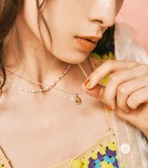 WHITE SILVER BEANS NECKLACE シルバー (ON-NE-0104)
