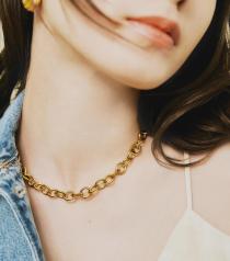 ROUNDED VOLUME CHAIN NECKLACE ゴールド (ON-NE-0107)