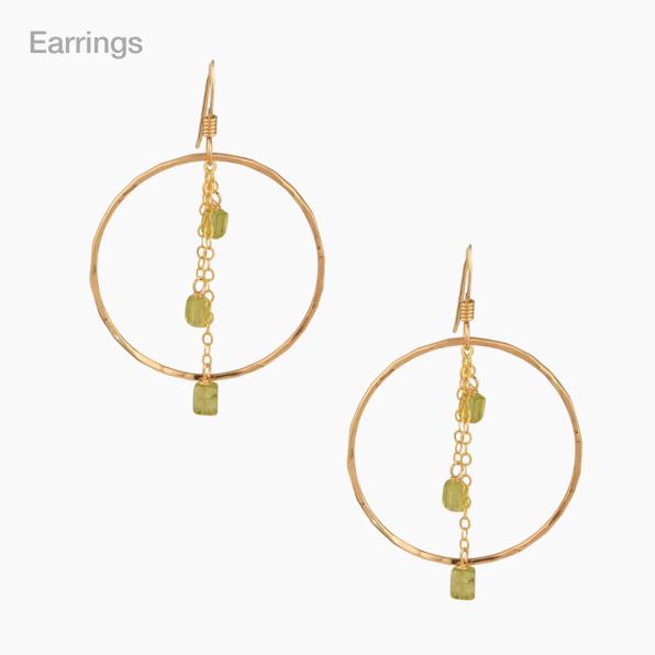 Dion Peridot Hoop Earrings