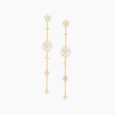 Long Plumeria Earring vermeil