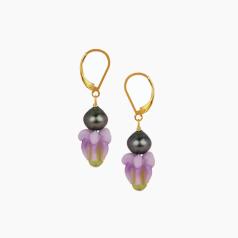 Purple Crown Tahitian Earrings