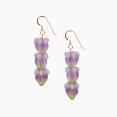 Trio Purple Crown Earrings