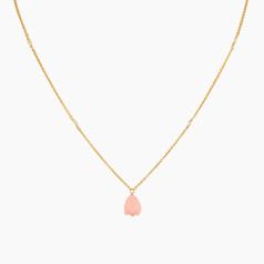 Pink Pikake White Keshi Necklace